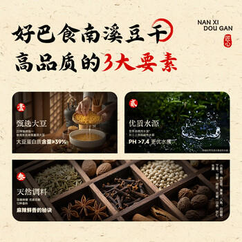 好巴食红运满地什锦四味南溪豆干400g/袋便携解馋饱腹地标休闲零食 /休闲食品 /豆干/素食零食 /豆制品 商品图4