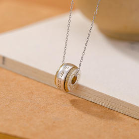 S999.9足银莲花转动吊坠复古个性，百搭可转动男女士情侣挂坠CW-DZ06843