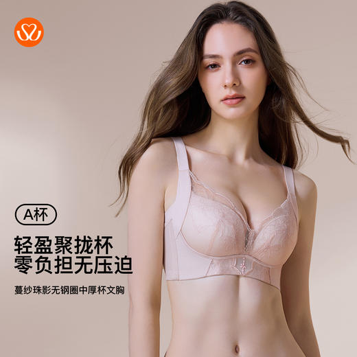 【6.9折限时优惠】【A杯单件】【秀黛】蔓纱珠影无钢圈中厚杯文胸【四排扣】MS119034A【门店同款】 商品图0