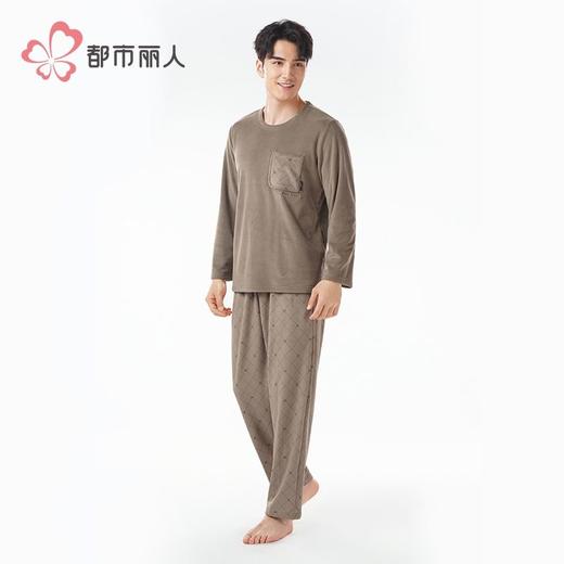 都市丽人睡衣男士海岛绒睡衣男士家居服长袖长裤海岛绒套装FHH2F5 商品图2