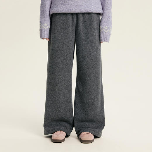 笛莎Deesha青少年女童裤子2025冬季女童加厚摇粒绒束脚运动裤 商品图1