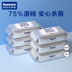 安慕斯75%酒精湿巾50抽*6包