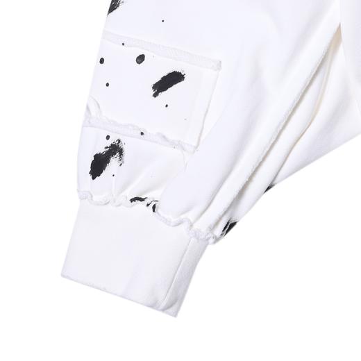 5238SDSA男士秋冬新款痞帅男装手绘泼墨连帽卫衣刺绣字母设计百搭上衣 商品图4