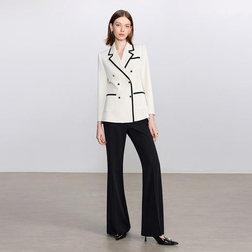 IWY/高级感英伦风西装套装女新款黑色微喇裤职业西服两件套CP2357 商品图3