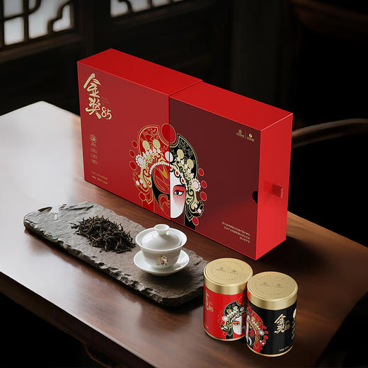 川红茶叶 川红非遗特级工夫红茶金奖85礼盒 橘糖香茶叶250g礼盒内含盖碗茶具 商品图2