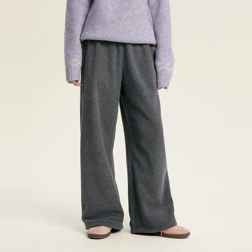 笛莎Deesha青少年女童裤子2025冬季女童加厚摇粒绒束脚运动裤 商品图2