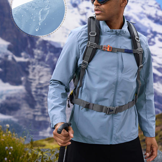 跃牌【欲动春风】男装系列 户外防风防水冲锋衣外套男女露营登山徒步立领夹克运动风衣D16004 商品图0