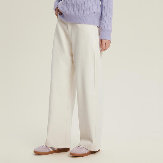 笛莎Deesha青少年女童裤子2025冬季女童加绒显瘦高腰老爹裤 商品图2