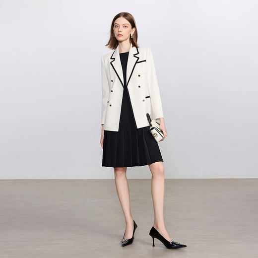 IWY/高级感黑白撞色西服女两件套新款英伦风职业西装套裙C2357+Q1447 商品图1