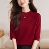 早秋羊毛中袖上衣，洋气七分袖薄t恤针织小衫上衣CC-LL-8703 商品缩略图3