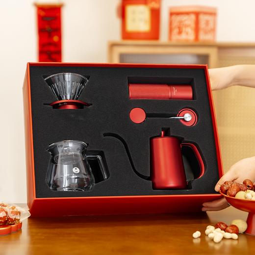 泰摩 中国红全套手冲咖啡礼盒 磨豆机咖啡壶器具圣诞节日送礼之选 商品图4