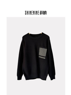 431443221竖纹口袋针织衫