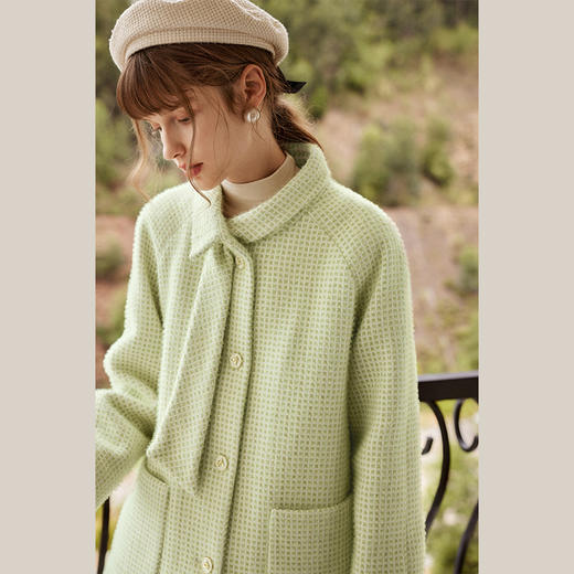 欧芮儿格子毛呢外套女秋季新款2023宽松显瘦不规则设计感时尚套装 商品图2