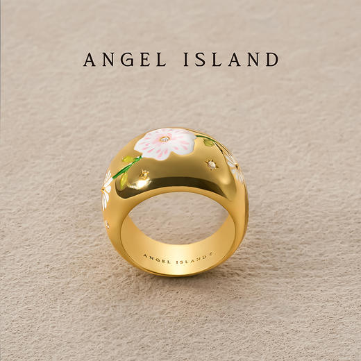 ANGEL ISLAND「花园」彩色/白色滴釉浮雕花卉戒指 商品图10