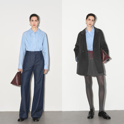 【商场同款】伊芙丽莱赛尔花边拼接通勤衬衫1G1120261 商品图1