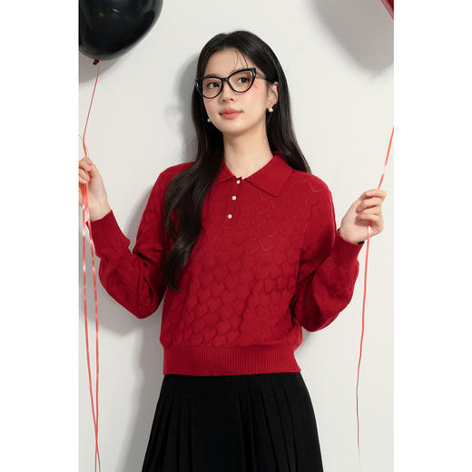 【商场同款】诗凡黎polo领套头针织衫2025春冬新款上衣3FC130011 商品图2