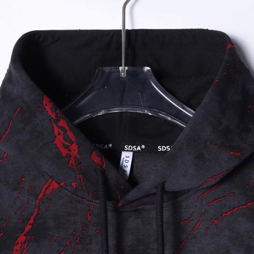 WY1054SDSA男士秋冬新款痞帅男装时尚撞色割破连帽卫衣百搭时尚上衣套头 商品图1