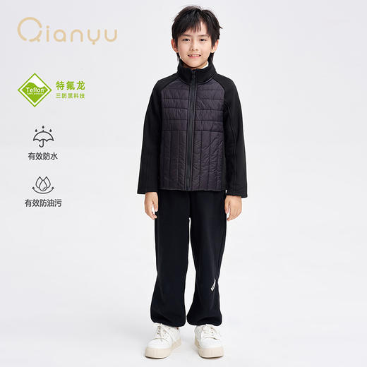 笛莎千与2025冬季新款男女童时尚内搭神器拼接立领棉衣 商品图0