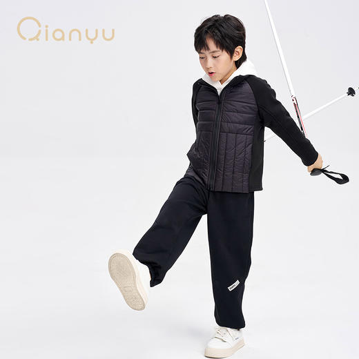 笛莎千与2025冬季新款男女童时尚内搭神器拼接立领棉衣 商品图2