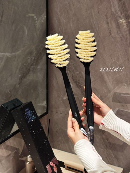 KONAN·松塔猪鬃毛浴刷 长柄洗澡神器 商品图4