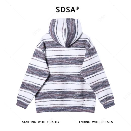 WY1145SDSA男士秋冬新款痞帅男装美式撞色条纹连帽卫衣百搭针织上衣时尚 商品图5