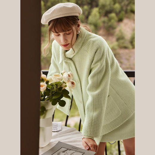 欧芮儿格子毛呢外套女秋季新款2023宽松显瘦不规则设计感时尚套装 商品图1