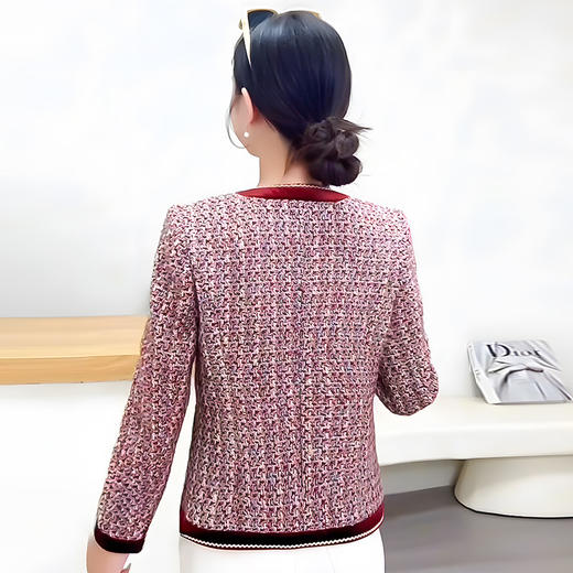 QYM 25YS16-Y小香风外套短款粗花编织气质短款休闲上衣 商品图3