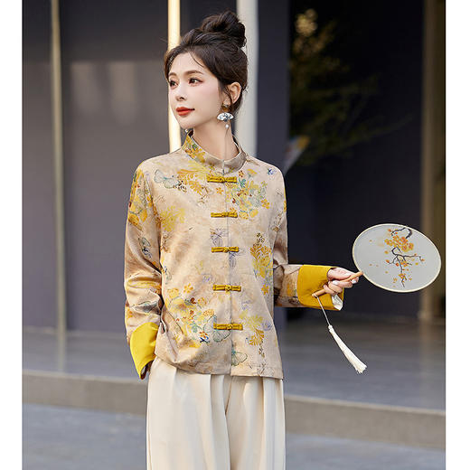 HR MDN8808新中式外套宽松休闲国风唐装上衣 商品图3