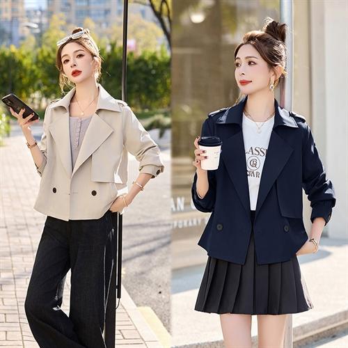 HR ZYF2505气质风衣洋气时尚休闲春秋英伦风夹克上衣 商品图0