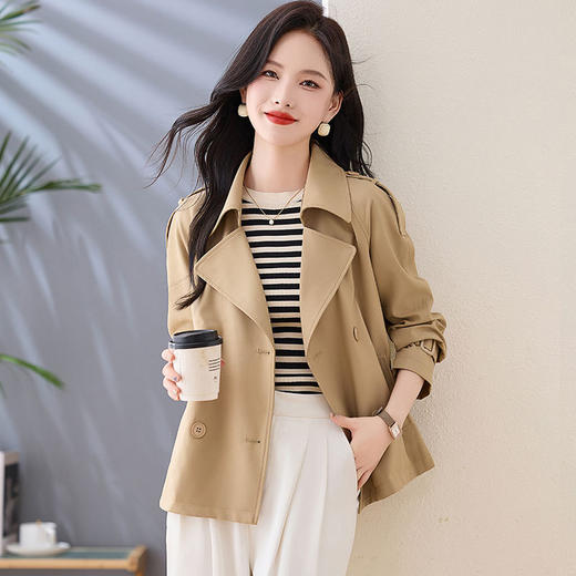 HR ZYF8971英伦风短款风衣外套气质休闲西装上衣 商品图3