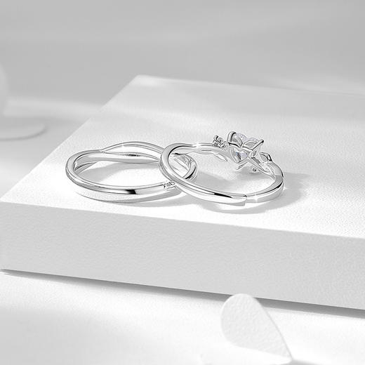 卡蒂罗/KADER 心动玫瑰情侣对戒 玫瑰物语925银原创轻奢小众氛围感设计素圈开口一对 爱心玫瑰热烈炽热甜蜜爱恋 商品图6