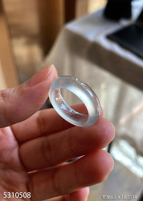 白月光玻璃种扳指【5310508】圈口14.0~具体价格微信咨询