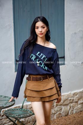 【门店同款】ENJOY秋季“浮光织影”设计感斜肩T 164899382