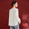 QS25秋季新款真丝丝绒国风袖口拼织带时尚衬衣对襟圆领长袖上衣2325 商品缩略图3