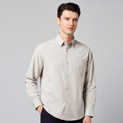 罗蒙春秋款长袖衬衫男士时尚百搭休闲舒适男士长袖衬衣 商品图1