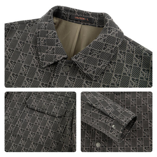 【提花工装茄克】柒牌夹克秋冬新款爸爸干部商务防风外套休闲男装129K70860 商品图3