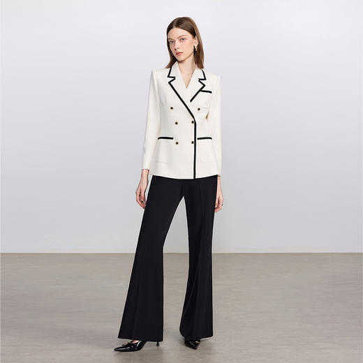 IWY/高级感英伦风西装套装女新款黑色微喇裤职业西服两件套CP2357 商品图0