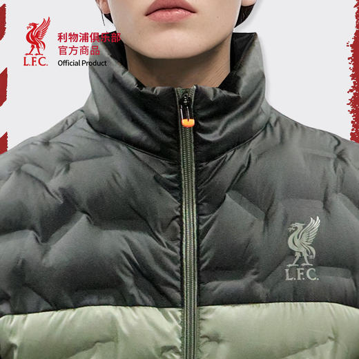 【官方正版】利物浦俱乐部 | 灰绿色拼色羽绒马甲秋冬保暖通勤上衣 商品图3