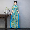 新款奥黛长旗袍改良版高级优雅走秀节目演出服显瘦大码连衣裙 商品缩略图1