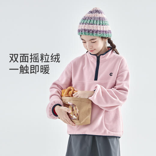 cicochild25年秋冬新款亲子中大女童摇粒绒卫衣抗静电保暖上衣 商品图2