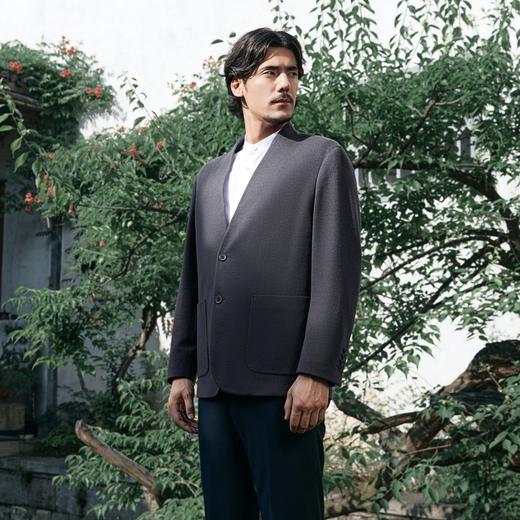 【国风新中式/含羊毛】柒牌休闲西装外套2025V领商务休闲男士单西129C70110 商品图1