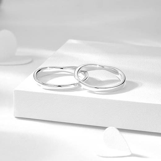 卡蒂罗/KADER  流光交织情侣对戒 天定姻缘新中式国风爱意交织恋爱告白可调节素圈 轻奢高级感钟爱久久 商品图8