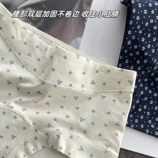 樱姿霞 花间碎花千金纯棉大码女士内裤 中腰舒适不挑身材 4条装 商品图3