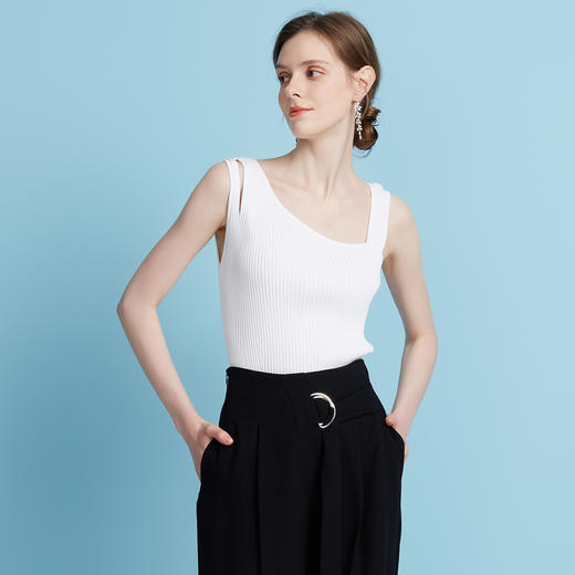 EITIE爱特爱夏季新款百搭时尚减龄修身无袖针织衫7701409 商品图11