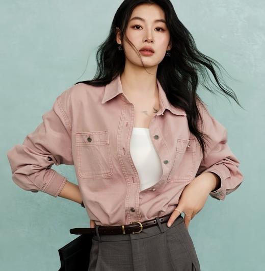 M家同款 一眼沦陷的「美式复古」干枯玫瑰纯棉牛仔外套衬衫 商品图0