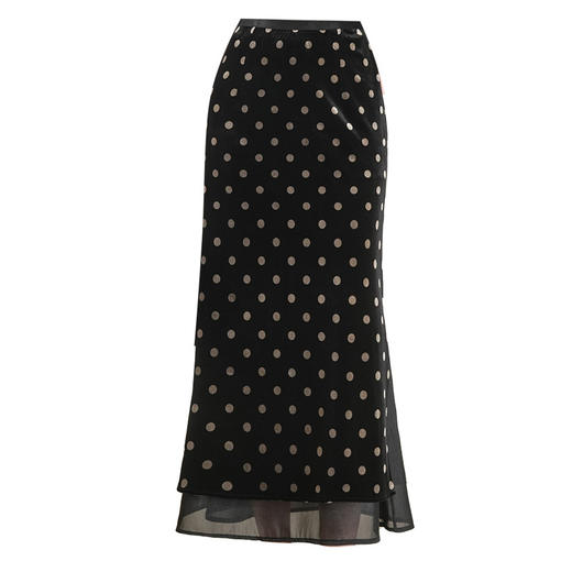 QYM 95833-Y金丝绒网纱拼结鱼尾裙高腰包臀中长裙 商品图4