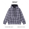 WY1048SDSA男士秋冬新款痞帅男装复古格子连帽卫衣宽松休闲百搭套头上衣 商品缩略图1