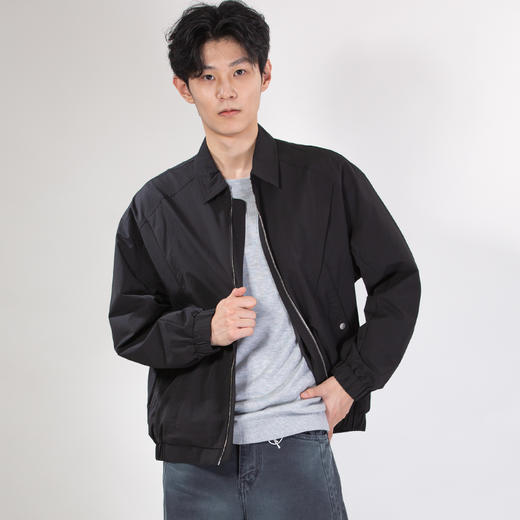 DRONKOO 2025 翻领前几何分割口袋金属扣中厚夹克 商品图3