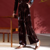 QS丝绒阔腿裤女秋季2025新款扎染显瘦桑蚕丝直筒裤高腰设计感1809 商品缩略图2