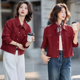 现货秒发秋冬新款韩版时尚学院风休闲宽松外套百搭女短外套